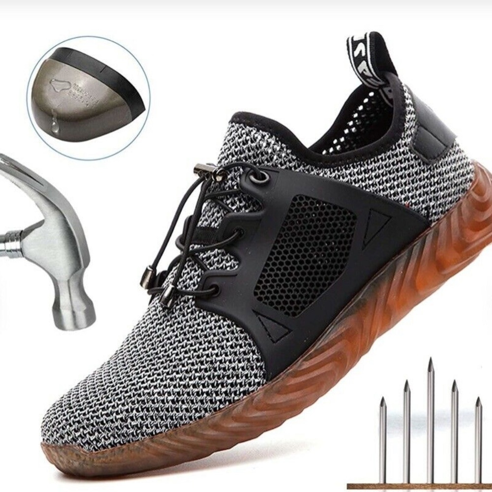 ALGGORUN Steel Toe Unisex Shoes, Indestructible Shoes Lightweight Breat…
